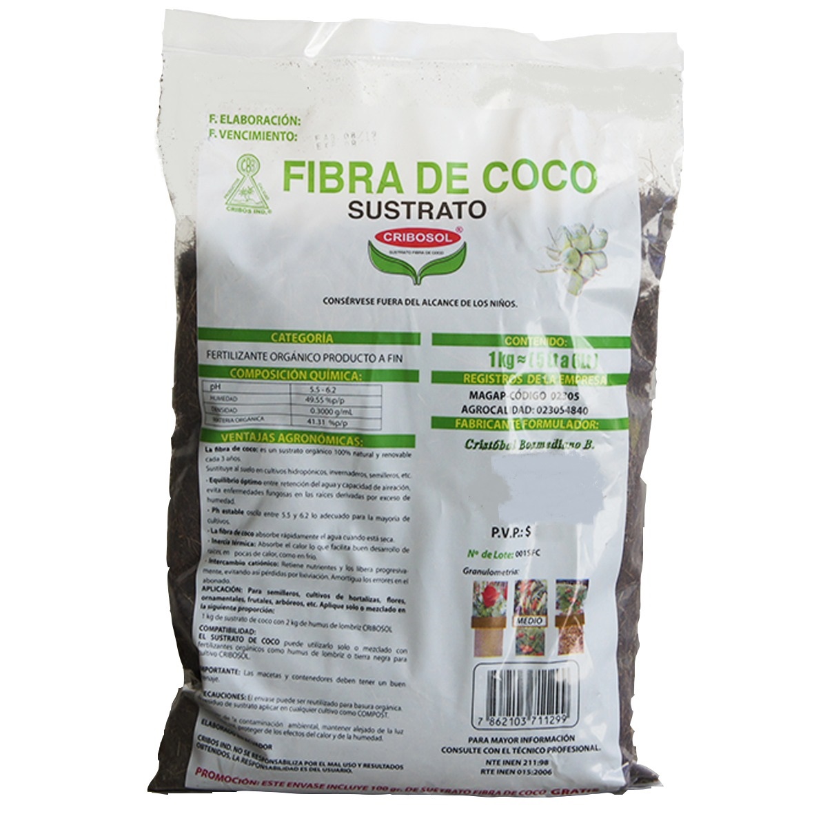 Sustrato de Fibra de Coco 1 kilo – Cribos Industrias