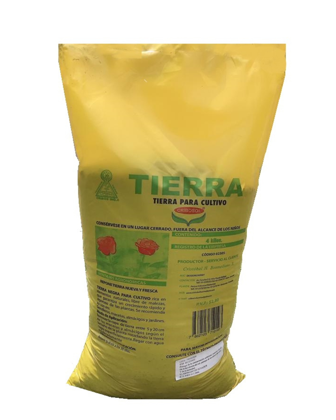 Tierra negra para jardin 4 kilos